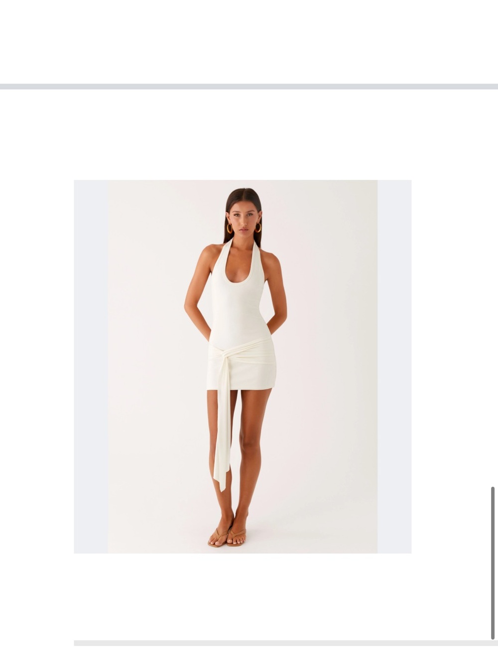 Peppermayo Cream Halter Mini Dress with Side Tie